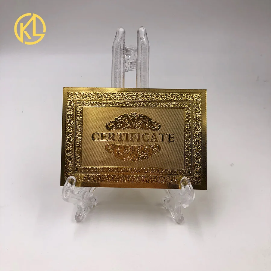 Лидер продаж сертификат для банкнот из пластика покрытый золотом в Зимбабве и