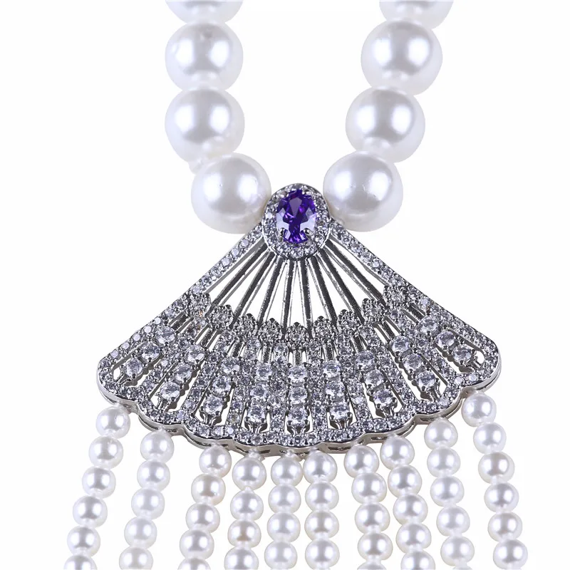 Модное Элегантное Белое Круглое ожерелье 8 мм из ракушек с подвеской в форме