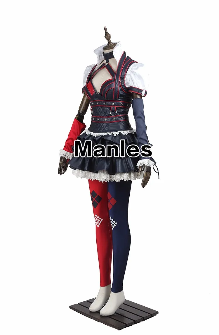 Harley Quinn Costume Cosplay Batman Arkham Knight Costume Fancy Dress Christmas Game Outfit Sexy Clown Suit Adult Women Any Size