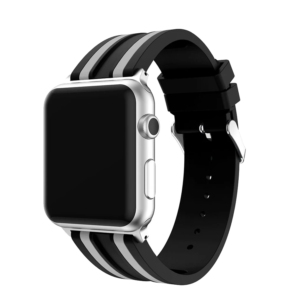 

Silicone Watch Band For Apple Watch 6 5 4 3 2 1 Smart Watchstrap 38mm 40mm 42mm 44mm wristband For iwatch 6 5 4 SE watchbands