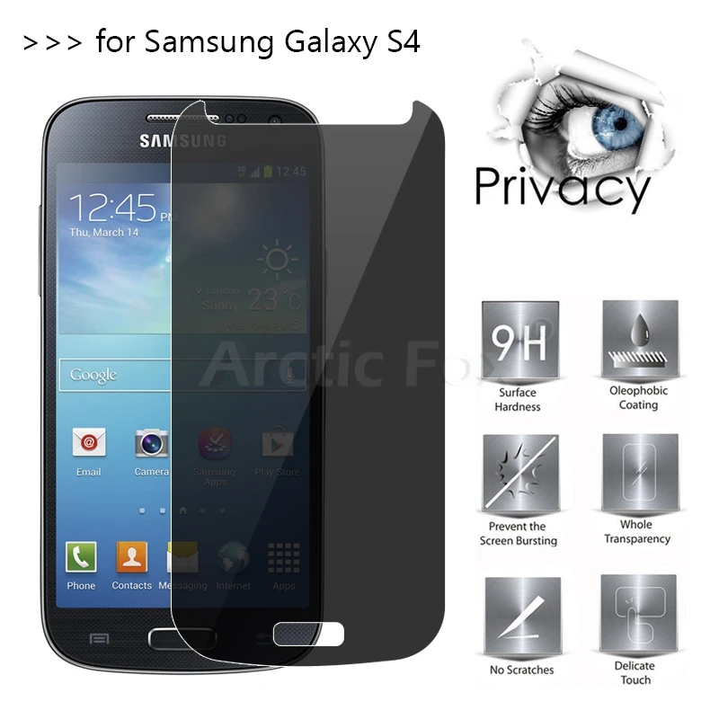 Высокое качество 2.5D антишпионское закаленное стекло для защиты экрана Samsung Galaxy S4