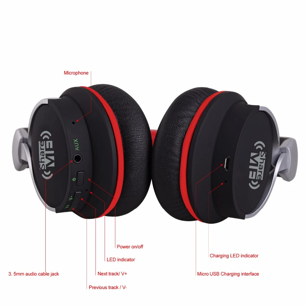 Ausdom AH861 Over the Ear Беспроводной наушники гарнитура Bluetooth ShareMe Функция громкой связи