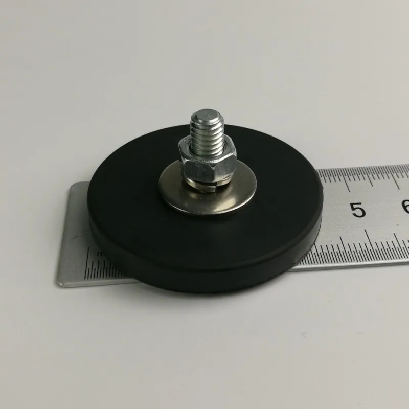 6 шт. D43mm горшок из Неодимового Магнита с резиновым покрытием и M6 Внешний резьбовой рабочий светильник Крепление камеры магнитное монтажное основание