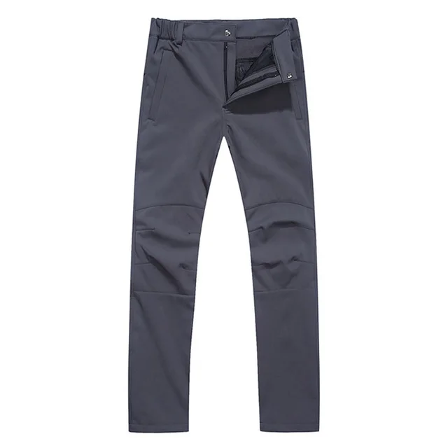 Men Grey JACKSANQI для мужчин и женщин Зимние флисовые походные брюки для спорта на открытом воздухе ветрозащитные тепловые походные спортивные брюки RA230 - Цвет: Men Grey