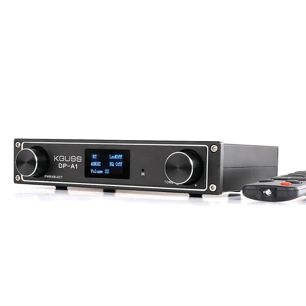 KGUSS DP-A1 Цифровой Bluetooth 4,2 CSR64215 усилитель USB/оптический/коаксиальный/AUX вход TAS5352A 24 бит/192 кГц 120 Вт* 2