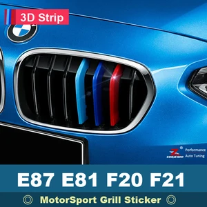 Для BMW 1 серии E81 E87 E82 E88 F20 F21 аксессуары Передняя решетка автоспорта Полосы Решетки M полоски производительности крышка наклейки