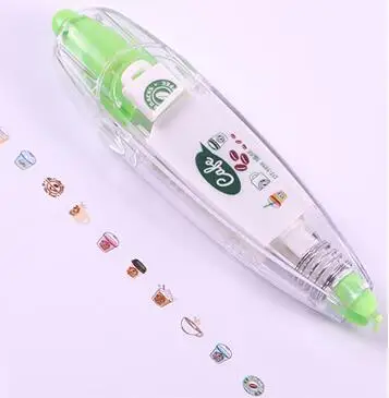 Green coffee cup Кружевной узор, кавайные ручки, животные, пресс, 4 м, тип кружева, декоративная Корректирующая лента, дневник, канцелярские принадлежности, школьные принадлежности, декоративные наклейки - Цвет: Green coffee cup