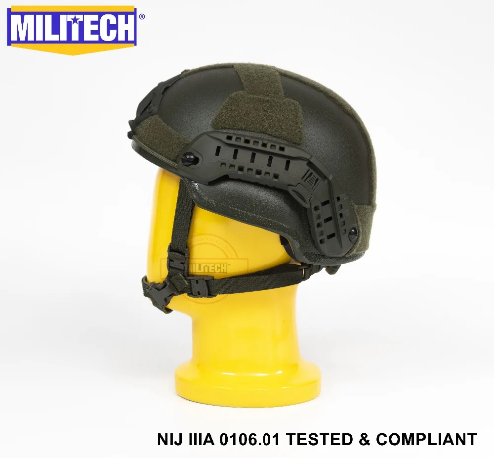 Пуленепробиваемый шлем NIJ Level IIIA 3A Militech OD 2019 ARC Mid Cut с сертификатом ISO арамидный