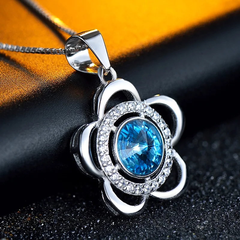 M&ampW JEWELRY Austrian AAA grade / first class goods Item 925 Sterling Silver for Women's Sun Flower Pendant Jewelry | Украшения и
