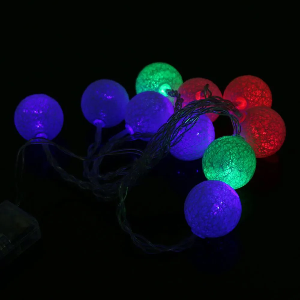 Горячие модные световые струны 1 3 м 10LED хлопковые Шаровые струнные светильники