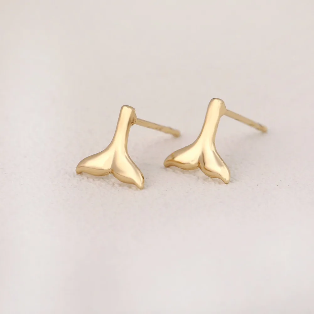 Женские медные серьги 10 парт/лот Морская горничная хвост розовые золотые