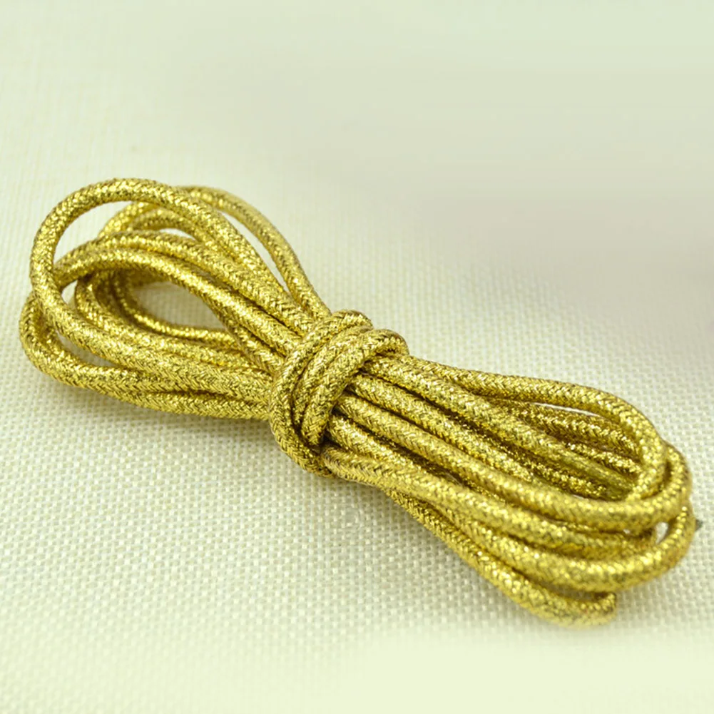 light gold 1 пара модных блестящих светоотражающих шнурков золотого и серебряного цвета для кроссовок, повседневные круглые шнурки для обуви белого цвета с жемчугом - Цвет: light gold
