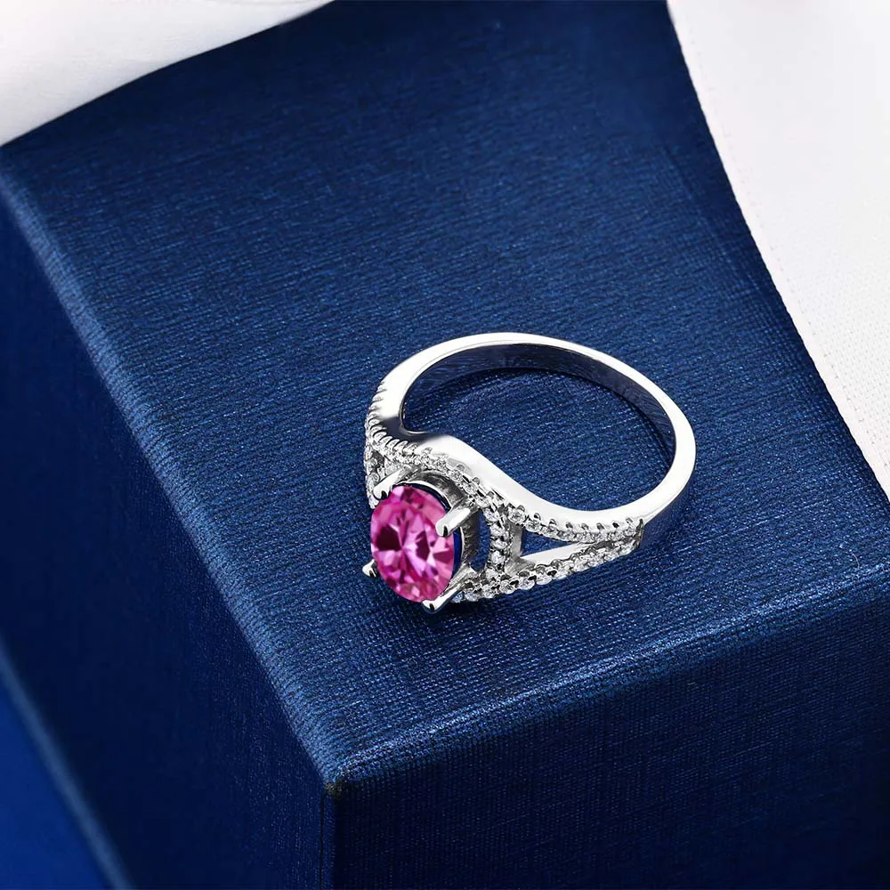 Сапфировое Кольцо GemStoneKing 2 36 Ct овальное розовое сапфировое кольцо из