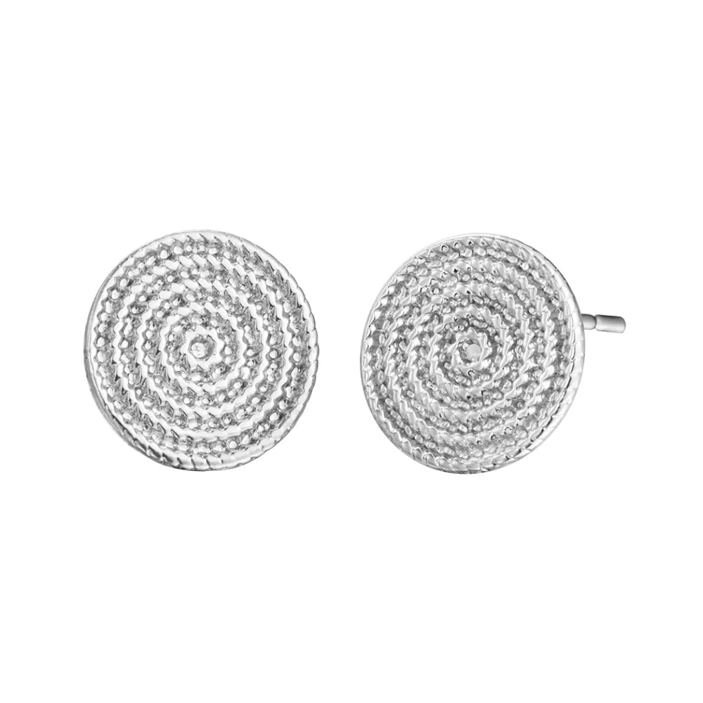 Chereda Coiled up Rope Round Stud Earrings Silver Gold Color Fashion Women Men Simple Shape Earing Fine Accessories | Украшения и