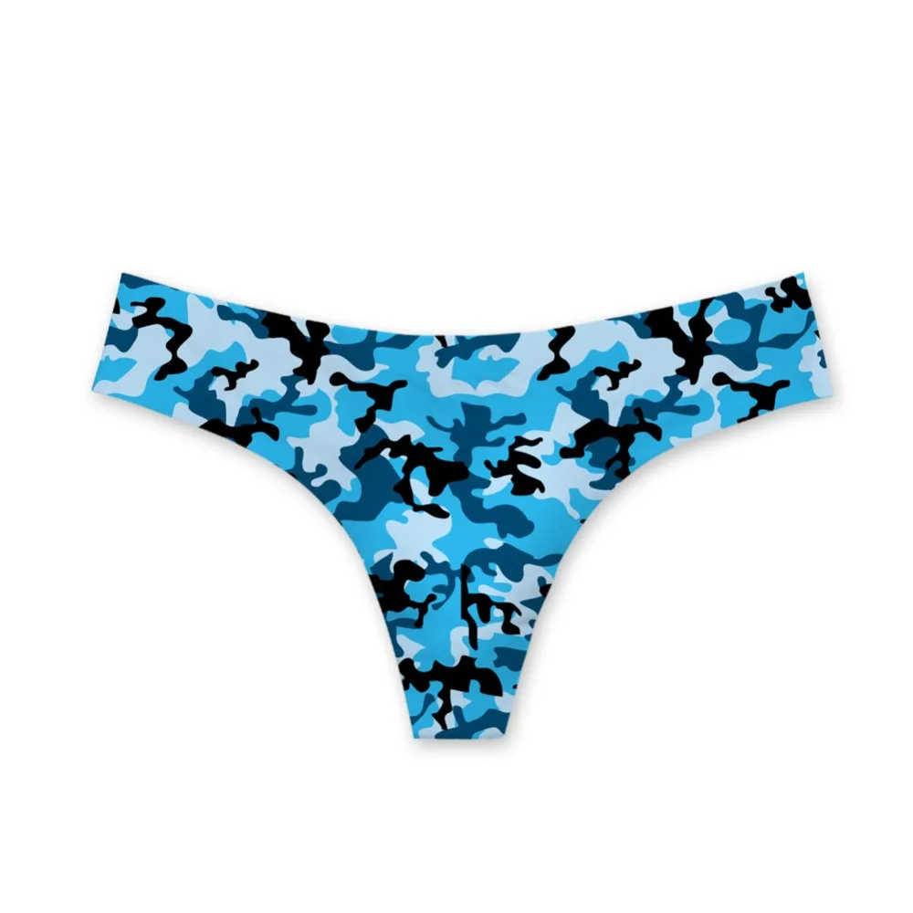 NoisyDesigns камуфляж молодых Для женщин нижнее белье трусики Sexy бесшовные стринги