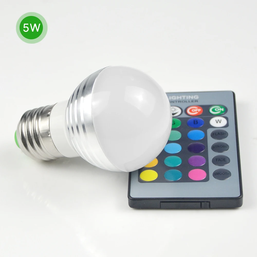 AIMENGTE E27 RGB светодиодный светильник 5 Вт 7 Вт Bombillas 110 В 220 В светодиодный Ночной светильник 16 цветов сменный ламповый светильник с ИК-пультом дистанционного управления
