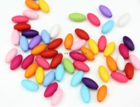 1000pcs rainbow mix color acrylic oval beads rubber coated beads rubber effect matte finishment supply item 6mm12mm d25