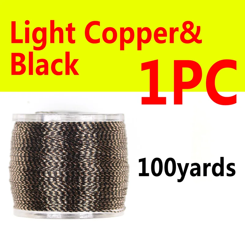 1pc light copper bla 100 ярдов металлическая нить для обмотки удочек, ребристый крючок для ловли летучих мышей, для морской рыбалки - Цвет: 1pc light copper bla
