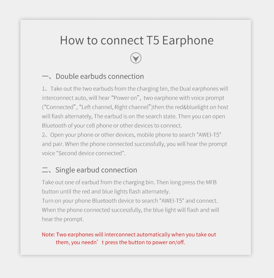 DRXENN Awei T5 TWS Bluetooth наушники с микрофоном беспроводные наушники Bluetooth 5,0 гарнитура с зарядкой чехол для смартфона