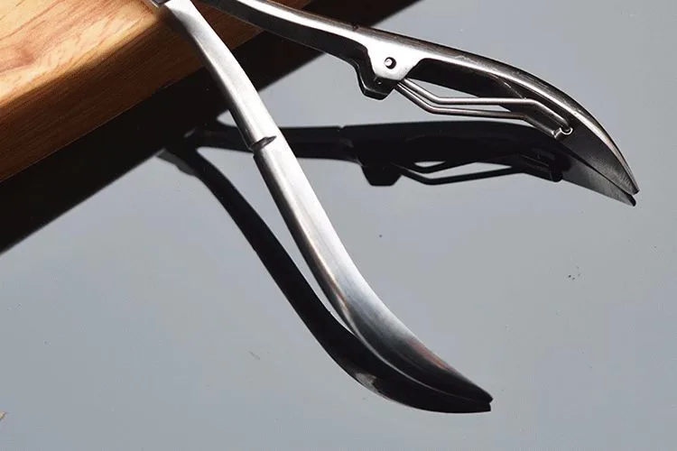 1 предмет Toe Nail Clipper Нержавеющая сталь изогнутой ручкой ножницы для кутикулы профессиональные вросшего педикюр ногтей Нипер