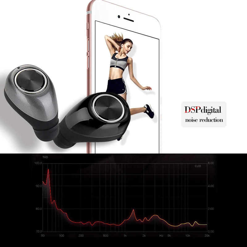 Mini Bluetooth наушники вкладыши Беспроводной Малый Handsfree CVC 6 0 Шум изоляция Hi Fi стерео