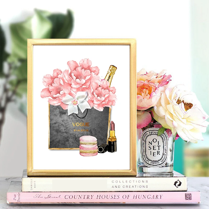 Модные книги духи иллюстрации постеры и принты макияж настенное искусство холст