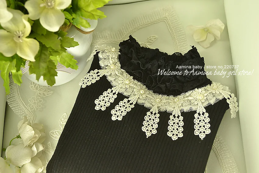 Осенне-зимние черные колготки для маленьких девочек [aамина] футболка одежда