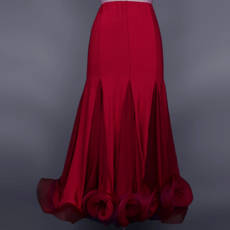 Женский современный вальс Стандартный для фламенко юбка бальных танцев