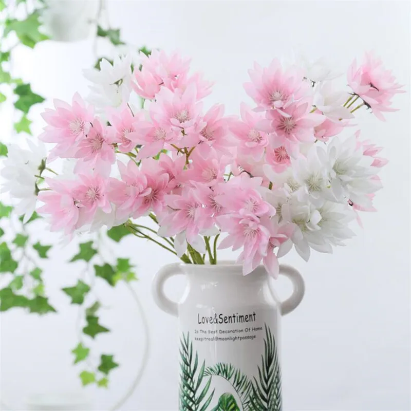 Искусственные короткие стебли лотоса 10 шт. (3 стебля/штука) имитация водяной лилии