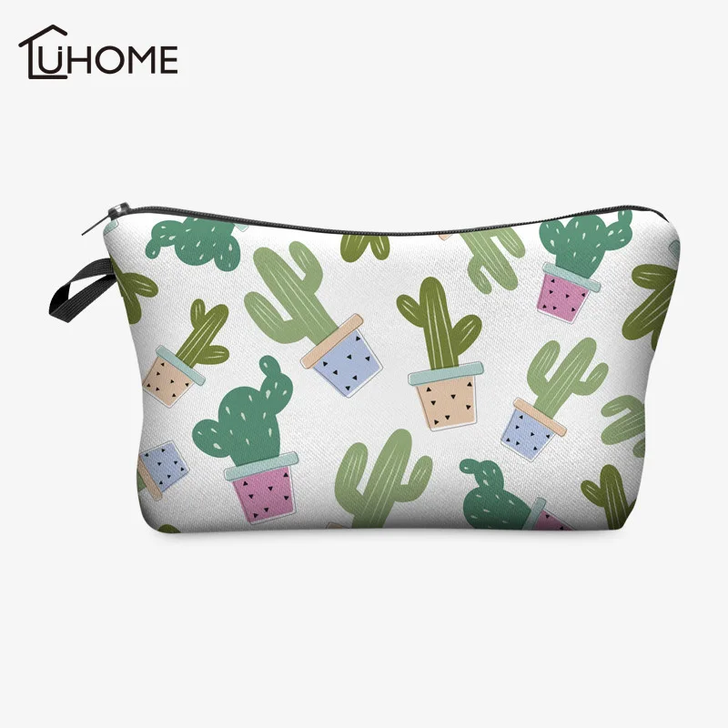 3D печать кактус бонсай косметичка для женщин несессер путешествий Портативная