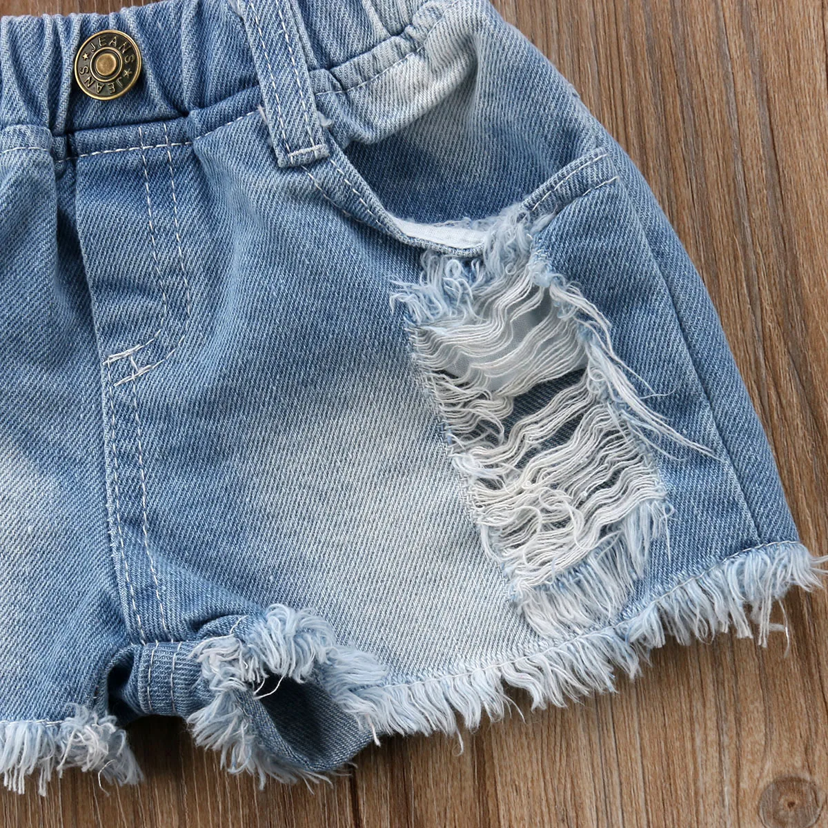 Летние топы с открытыми плечами и рисунком ананаса для маленьких девочек + рваные