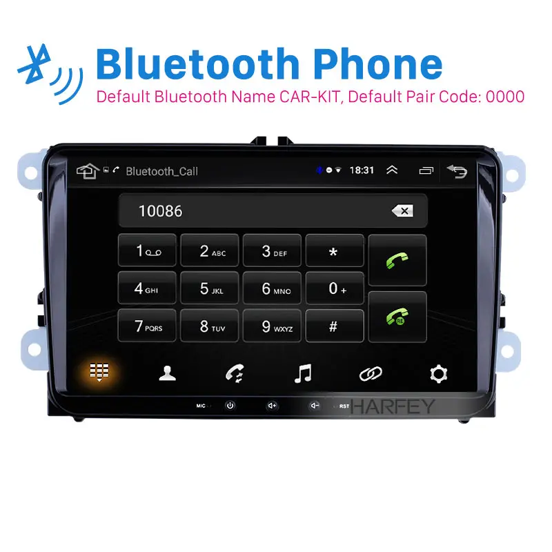 Harfey 9 &quotAndroid8.1 3G Автомобильный мультимедийный плеер радио GPS Авторадио для VW POLO