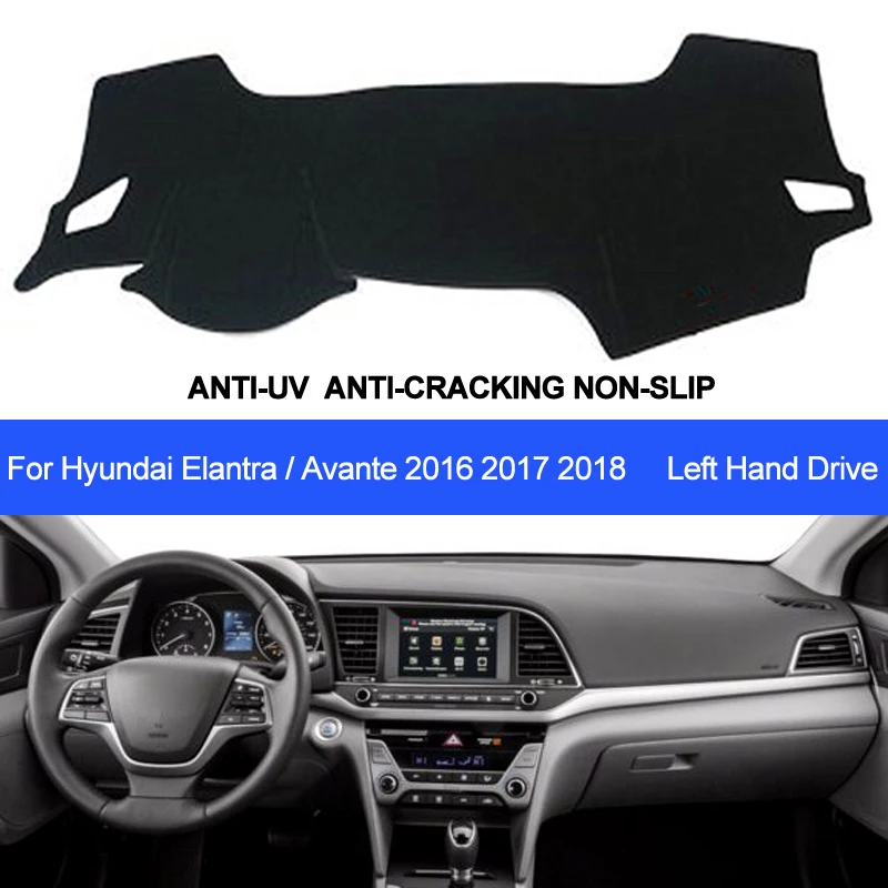 

TAIJS Car Dashboard Cover For Hyundai Elantra Avante 2016 2017 2018 Dash Mat Dashboard Pad Carpet Anti-UV Anti-slip Anti-Sun