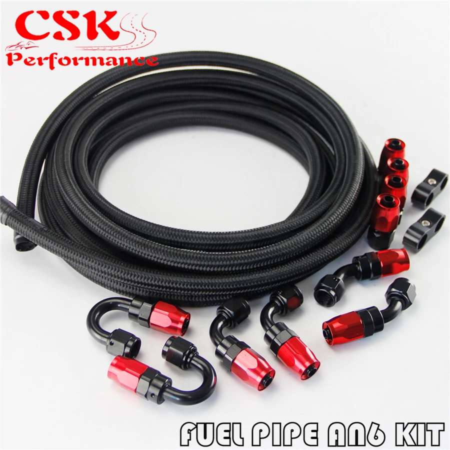 AN6 сталь/нейлоновая оплетка масляная линия/шланг + фитинг шланга конец адаптера