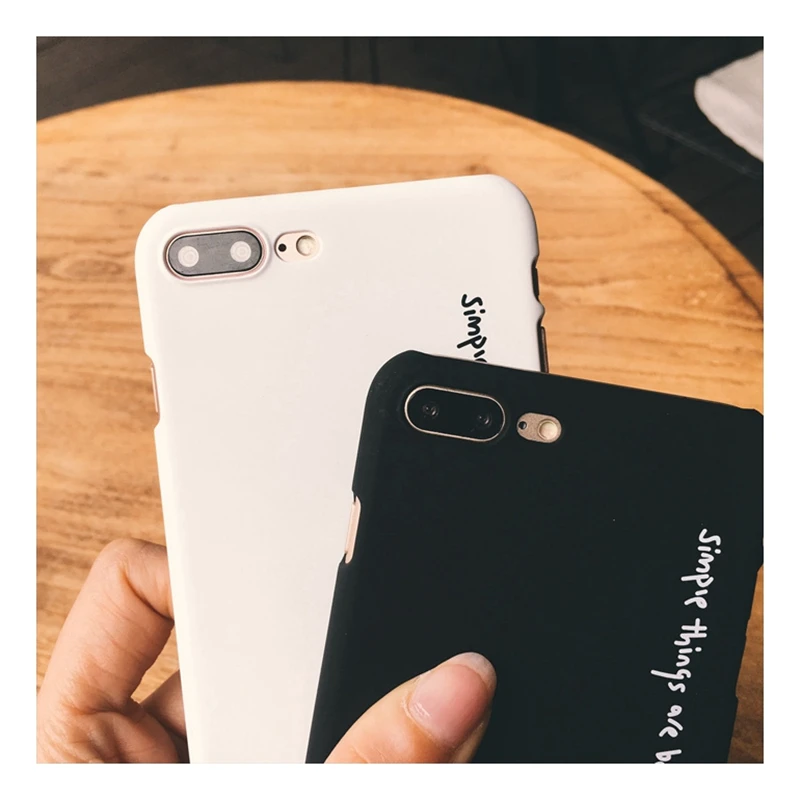 Черный белый пары Жесткий Чехол для ПК Чехлы iphone 6 6S 7 8 Plus X XS письмо простые вещи
