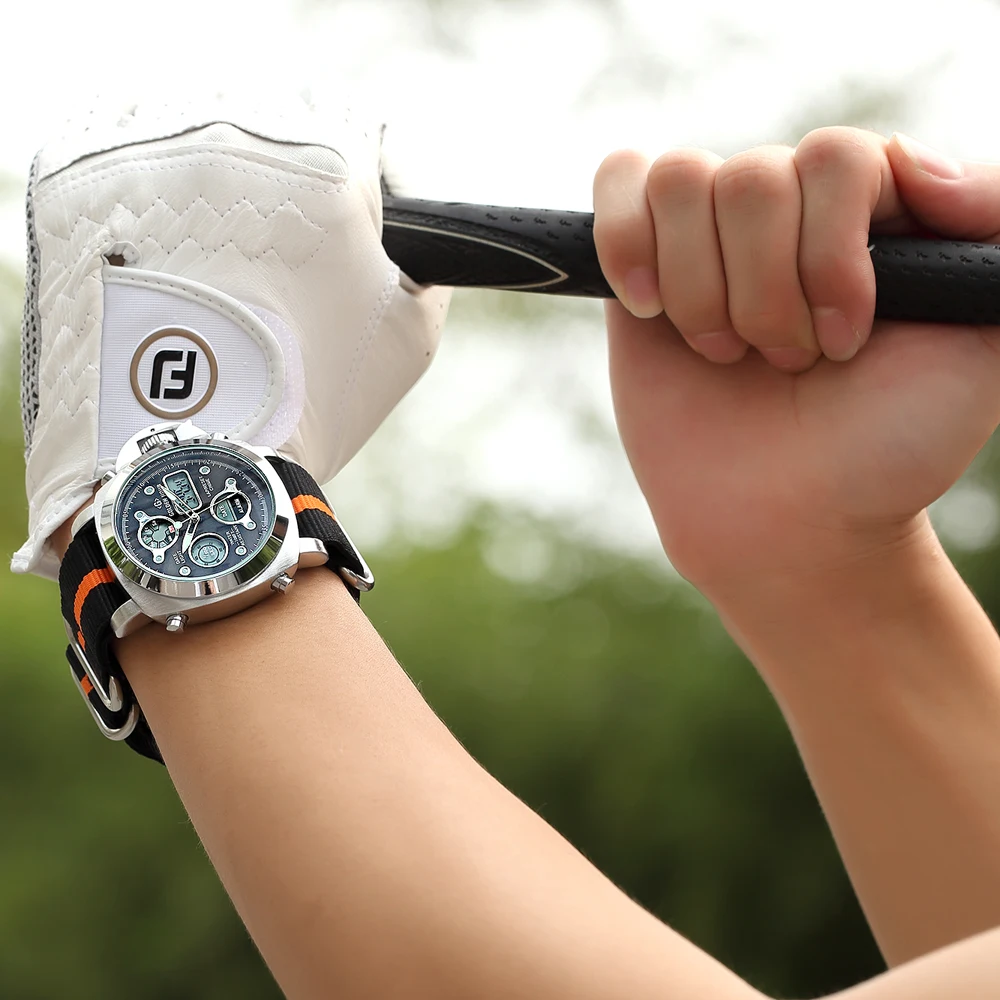 Мужские спортивные часы GOLDENHOUR водонепроницаемые наручные в стиле милитари 2019 |