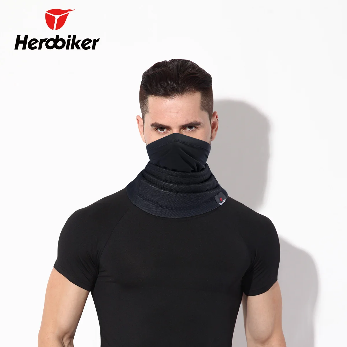 HEROBIKER черная мотоциклетная маска для лица осенне зимняя термальная Флисовая