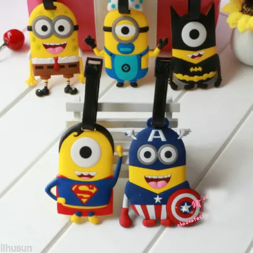 Wholesale 10pcs Cute Cartoon Minion Stereoscopic Rubber Luggage Tag Card Cover | Дом и сад