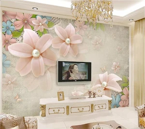 Обои beibehang для стен 3 d на заказ, обои большие в эстетике 3d, стерео, ретро, свежие цветы, обои для европейской ТВ