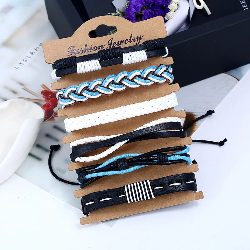 Высококачественный многослойный женский и мужской кожаный браслет уникальный