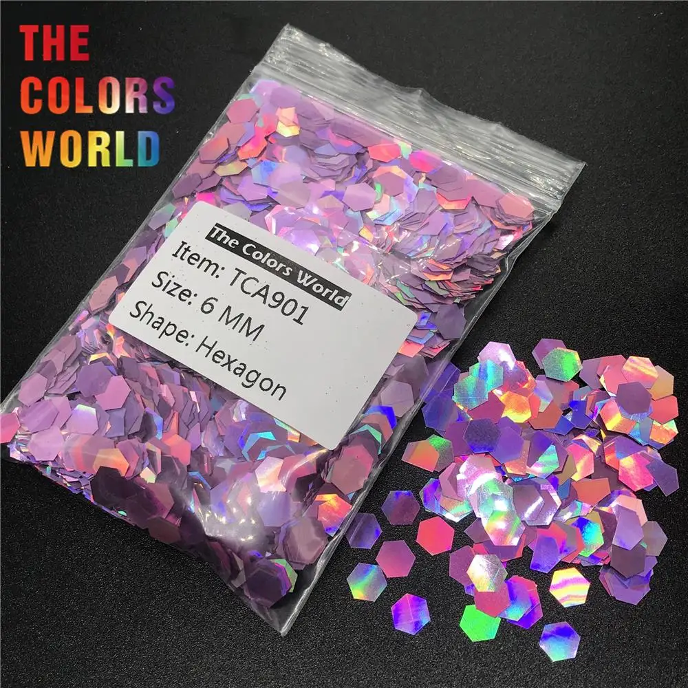 Голографический лазер TCA901 персикового цвета шестиугольной формы блеск для