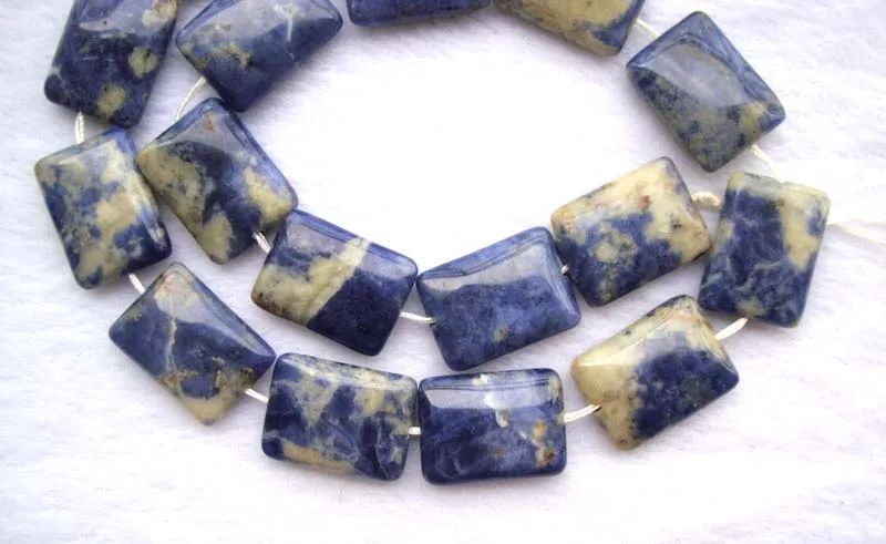 Natural Sodalite Flat Rectangle Shape 15*20mm Loose Beads For Jewelry Making DIY Bracelet Necklace Earrings | Украшения и