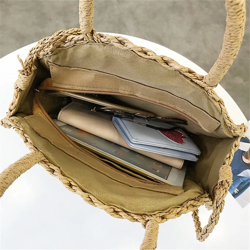 Круглая плетеная Женская сумочка TOYOOSKY ручной работы винтажная соломенная