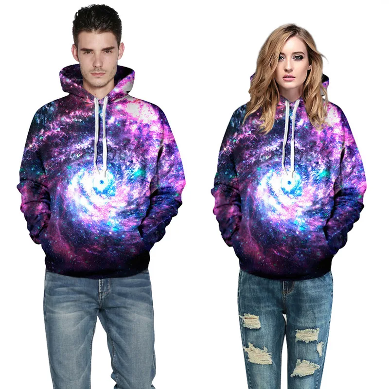 

2D Sweatshirts High Quality Printing Purple Swirl Star Male Couple Hoodie Sweatshirts 2D Print Casual Hoodies Coat Pullover Top