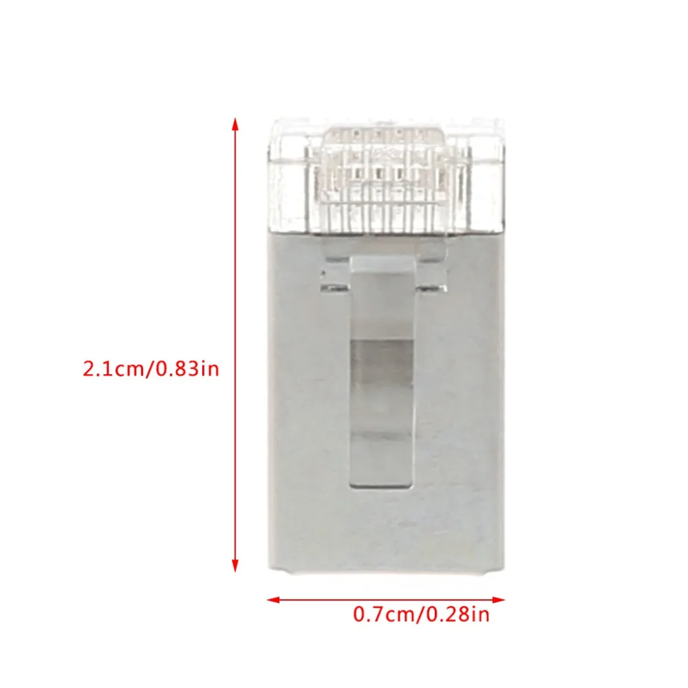 50/100 шт. металлическое приспособление в CAT5 RJ45 8 Pin экранированный модульный разъем