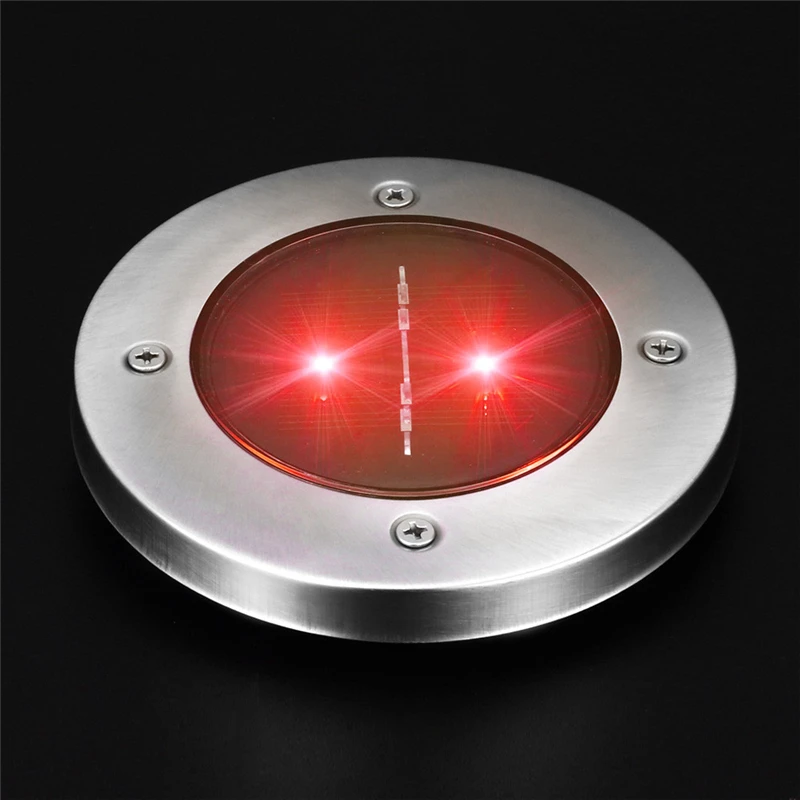 Красный свет солнечный 2 светодиодный Открытый Путь Свет точечная лампа для