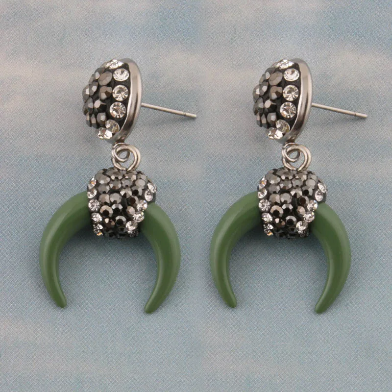 NeeFu WoFu серьги рога Стразы Обруч из смолы большие для женщин панк большой букле