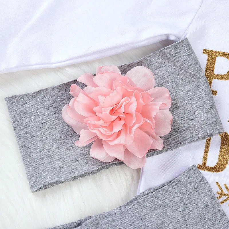 4 шт./комплект детский хлопковый комбинезон с длинным рукавом и буквенным принтом