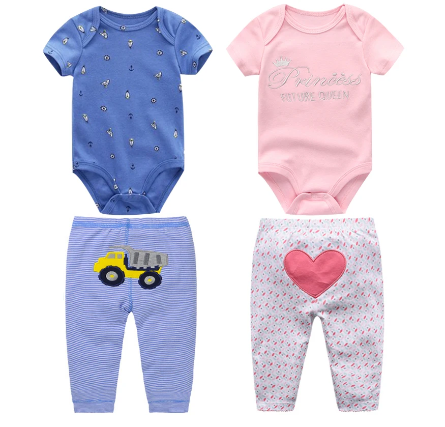 4 шт./лот комплект детской одежды комплекты для новорожденных девочек детские