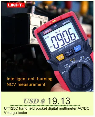 Размер ладони Цифровые мультиметры UNI-T UT33C+ профессиональный электрический ручной тестер LCR метр амперметр мультитестер-40-1000C